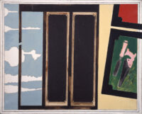 1965<br>Particolare dell'armadio cieco<br>smalto industriale e pennarello su tela<br>cm 80x100