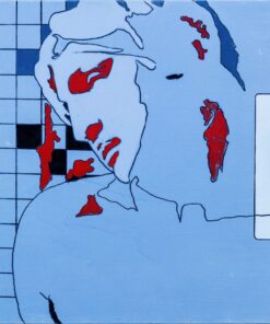 1966<br>Indagine sul punto n.1<br>smalto industriale e pennarello su tela<br>cm 55x65