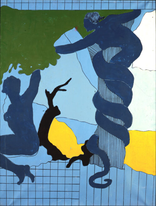 1966<br>Dal peccato originale<br>smalto industriale e pennarello su tela<br>cm 115x90