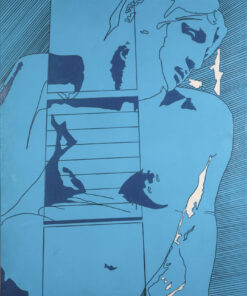 1966<br>Da Michelangelo<br>smalto industriale e pennarello su tela<br>cm 115x90