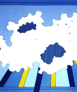 1966<br>Cielo Newyorkese<br>smalto industriale e pennarello su tela <br>cm 160x130