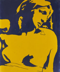 1966<br>Giallo e Blu n.1<br>smalto industriale e pennarello su tela<br>cm 65x54