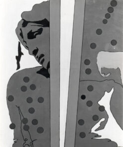 1967<br>Michelangelo<br>smalto industriale e pennarello su tela<br>cm 80x65