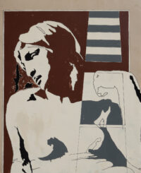 1967 settembre<br>Da Michelangelo, Verde Veronese<br>smalto industriale e pennarello su tela<br>cm 100x80