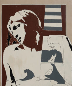 1967 settembre<br>Da Michelangelo, Verde Veronese<br>smalto industriale e pennarello su tela<br>cm 100x80