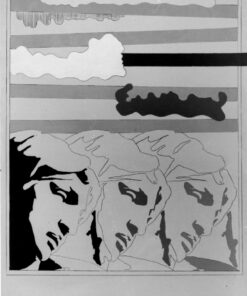 1967<br>New York City<br>Michelangelo according to Tano Festa<br>smalto industriale e pennarello su tela<br>cm 180x90