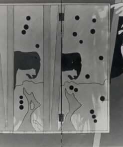 1967<br>Michelangelo according to Tano Festa<br>smalto industriale e pennarello su due tele unite da cerniere<br>cm 100x150