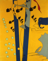 1967<br>Michelangelo according to Tano Festa<br>smalto industriale e pennarello su tela<br>cm 80x65