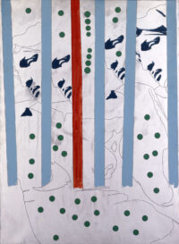 1967<br>Michelangelo according to Tano Festa<br>smalto industriale e pennarello su tela<br>cm 130x95