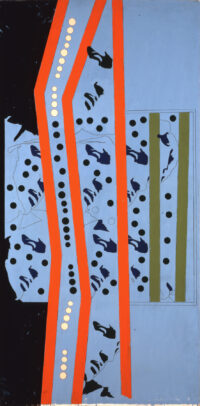 1967 novembre<br>Michelangelo according to Tano Festa<br>smalto industriale e pennarello su tela<br>cm 130x90