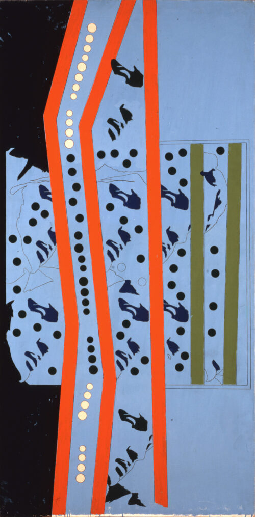 1967 novembre<br>Michelangelo according to Tano Festa<br>smalto industriale e pennarello su tela<br>cm 130x90