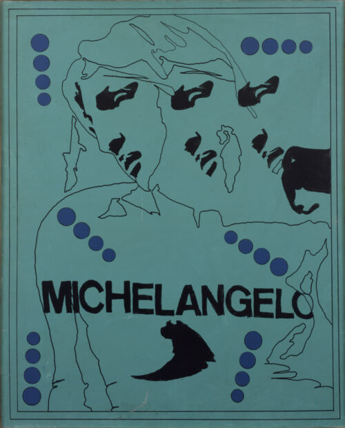 1967<br>Michelangelo<br>smalto industriale e pennarello su tela<br>cm 80x65