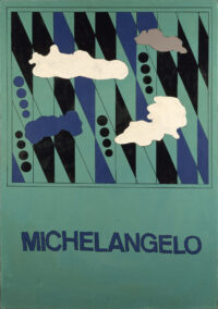 1967 15 dicembre<br>Michelangelo<br>smalto industriale e pennarello su tela<br>cm 100x70