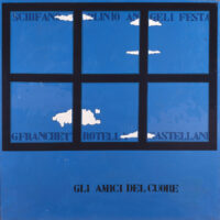 1967<br>Gli amici del cuore<br>smalto industriale e pennarello su tela<br>cm 150x150