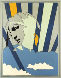 1967<br>Michelangelo according to Tano Festa<br>smalto industriale e pennarello su tela<br>cm 80x65<br>