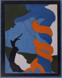 1968 giugno<br>Il serpente<br>smalto industriale e pennarello su tela<br>cm 70x50