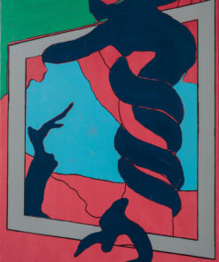 1968 giugno, Roma<br>Dal peccato originale Il serpente<br>smalto industriale e pennarello su tela<br>cm 70x50