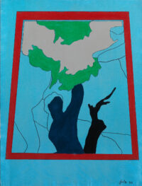 1968<br>Dal peccato originale 'Eva'<br>smalto industriale e pennarello su tela<br>cm 115x90