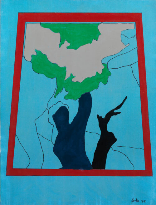 1968<br>Dal peccato originale 'Eva'<br>smalto industriale e pennarello su tela<br>cm 115x90