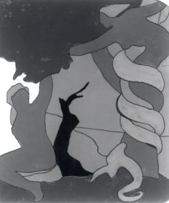 1968 Milano<br>Il peccato originale<br>smalto industriale e pennarello su tela<br>cm 100x80