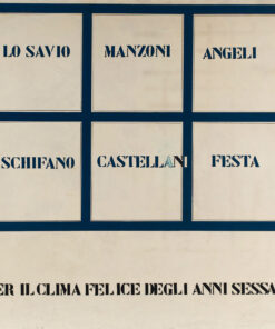 1969<br>Per il clima felice degli anni '60<br>smalto industriale e pennarello su tela<br>cm 150x150