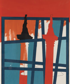 1969 febbraio<br>Trafalgar Square<br>smalto industriale e pennarello su tela<br>cm 150x100