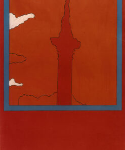 1969 febbraio<br>Solitudine nella piazza n.1. Passeggiata di Ripetta 19<br>smalto industriale e pennarello su tela<br>cm 150x100