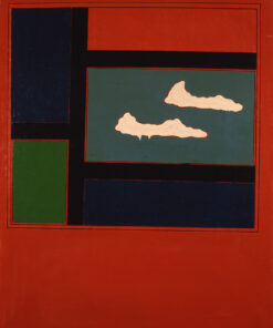 1969 febbraio<br>Sardegna cielo <br>smalto industriale e pennarello su tela<br>cm 90x70