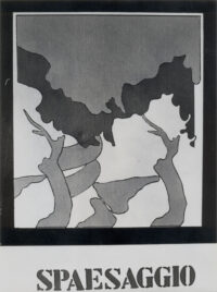 1969<br>Spaesaggio<br>smalto industriale e pennarello su tela<br>cm 90x70