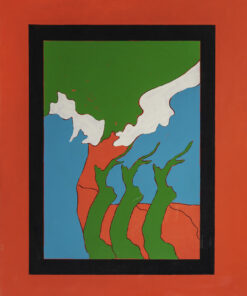 1969<br>Paesaggio<br>smalto industriale e pennarello su tela<br>cm 90x70