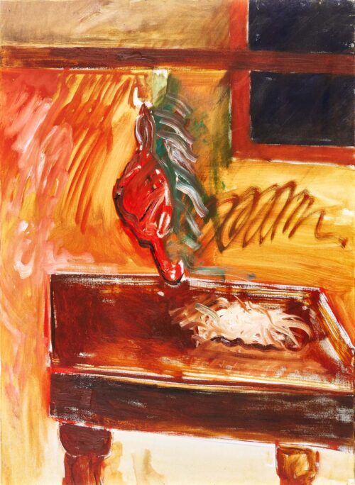 1969<br>Hommage to Bacon<br>olio e tempera su tela<br>cm 70x50