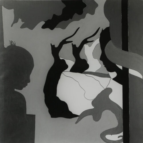 1969 20-02, Roma<br>Dedalo<br>smalto industriale e pennerello su tela<br>cm 100x100