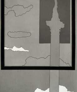 1969<br>Solitudine nella piazza n.3<br>smalto industriale e pennarello su tela<br>cm 150x100