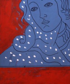 1970<br>Madama Botticelli<br>smalto, pittura industriale, pennarello su tela<br>cm 70x50