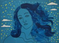 1970<br>smalto, pittura industriale, pennarello su tela<br>cm 60x80