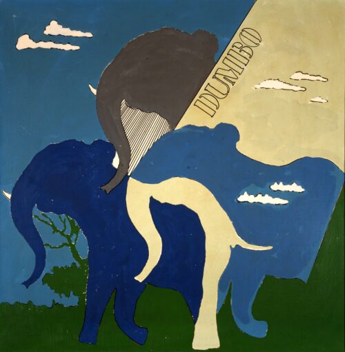 1970 11 giugno<br>Dumbo<br>smalto industriale e pennarello su tela<br>cm 80x80