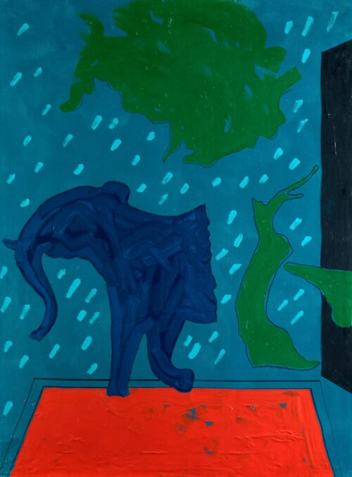 1970<br>Pernumia, Esterno<br>smalto, pittura industriale, pennarello su tela<br>cm 80x60