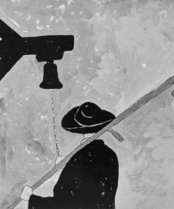 1970<br>Il Falciatore<br>smalto, pittura industriale, pennarello su tela<br>cm 80x100