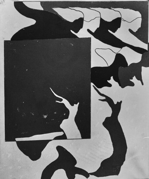 1971<br>Michelangelo<br>smalto, pittura industriale, pennarello su tela<br>cm 90x70