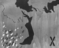 1971<br>Paesaggio andino<br>smalto, pittura industriale, pennarello su tela<br>cm 50x60