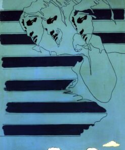 1971 luglio<br>Da Michelangelo<br>smalto, pittura industriale, pennarello su tela<br>cm 100x70