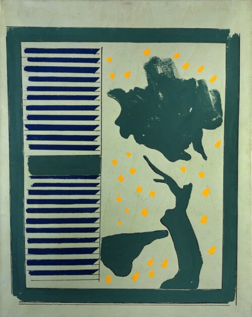 1971<br>smalto, pittura industriale, pennarello su tela<br>cm 90x70