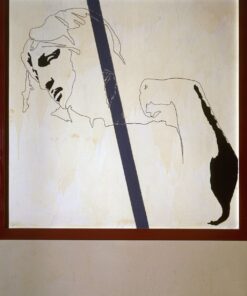 1971<br>smalto, pittura industriale, pennarello, collage di legno su tavola<br>cm 210x120