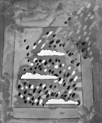 1971 7,12, Roma<br>smalto, pittura industriale, pennarello su tela<br>cm 60x50