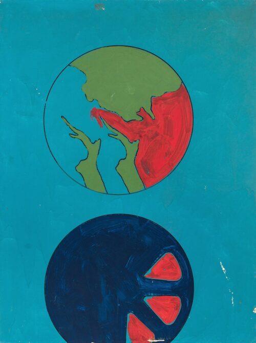 1972<br>pittura industriale, tempera, pennarello su tela<br>cm 80x60