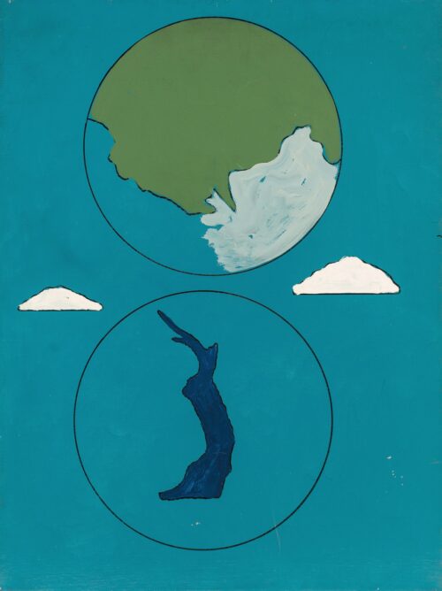 1972<br>pittura industriale, tempera, pennarello su tela<br>cm 80x60