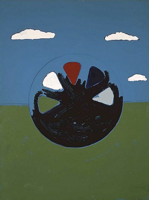 1972<br>pittura industriale, tempera, pennarello su tela<br>cm 80x60