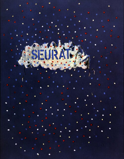 1972<br>Seurat<br>pittura industriale, tempera, pennarello su tavola<br>cm 160x130