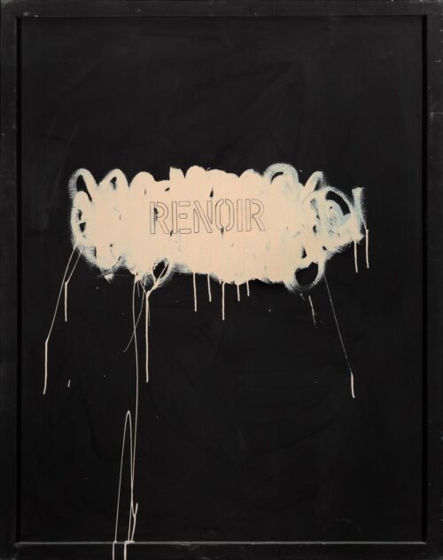 1972<br>Renoir<br>pittura industriale, tempera, pennarello su tavola<br>cm 160x130