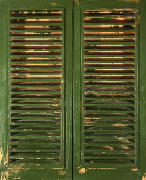 1972 (1963)<br>smalto industriale, ante di persiana su tavola<br>cm 100x80